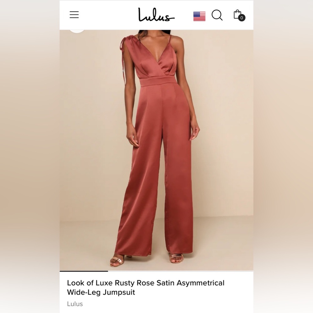 NWT Lulus satin jump-suit